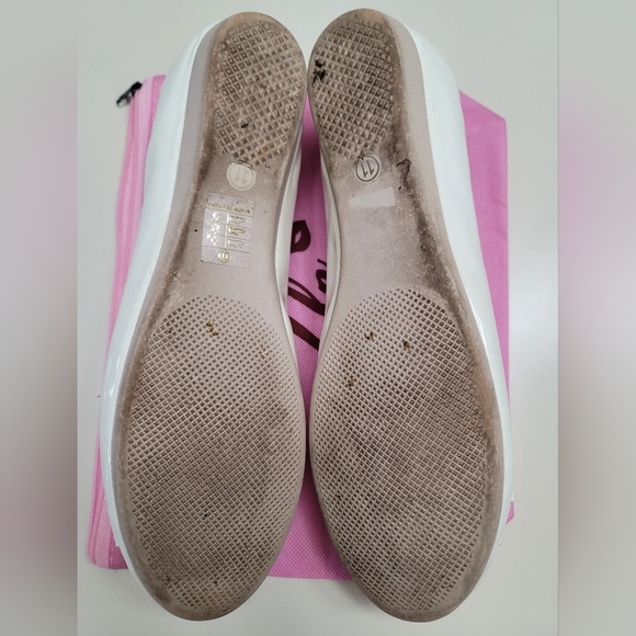 Pin Up Couture White Patent Leather Flats 11M EUC - Picture 3 of 4